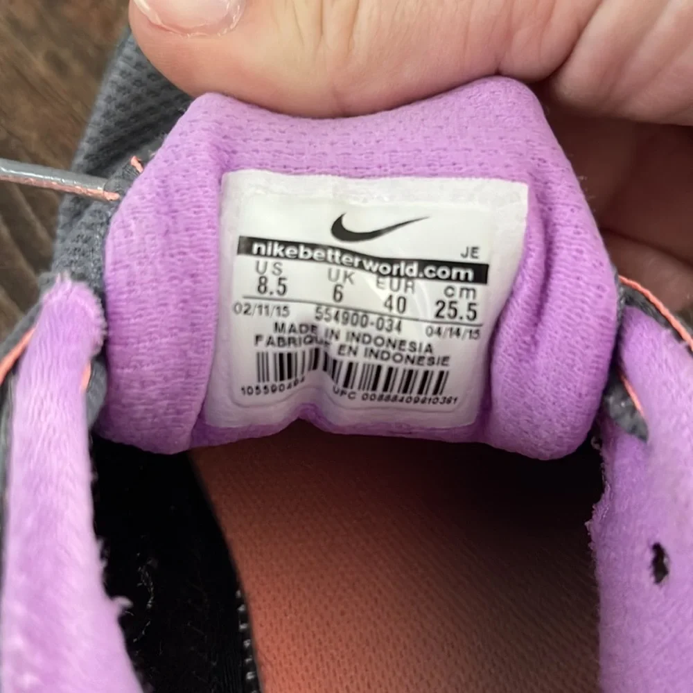 Nike Revolution 2 | Womens | Grey/Purple/Orange Athletic Running Shoes size 8.5 - Picture 6 of 6